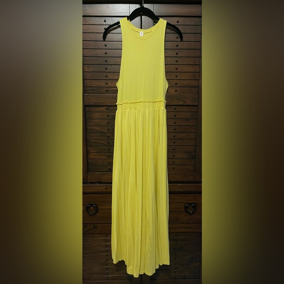 Anthropologie Daily Practice Jump High Yellow Maxi Cutout Sundress - Picture 3 of 7